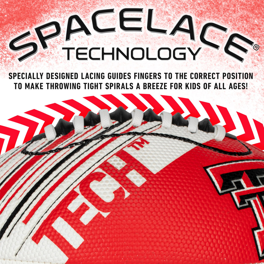 Franklin Sports Texas Tech Raiders Foam Football - Youth Mini Football For Kids - 8.5'' Junior Soft Foam Ball - Spacelace Easy G