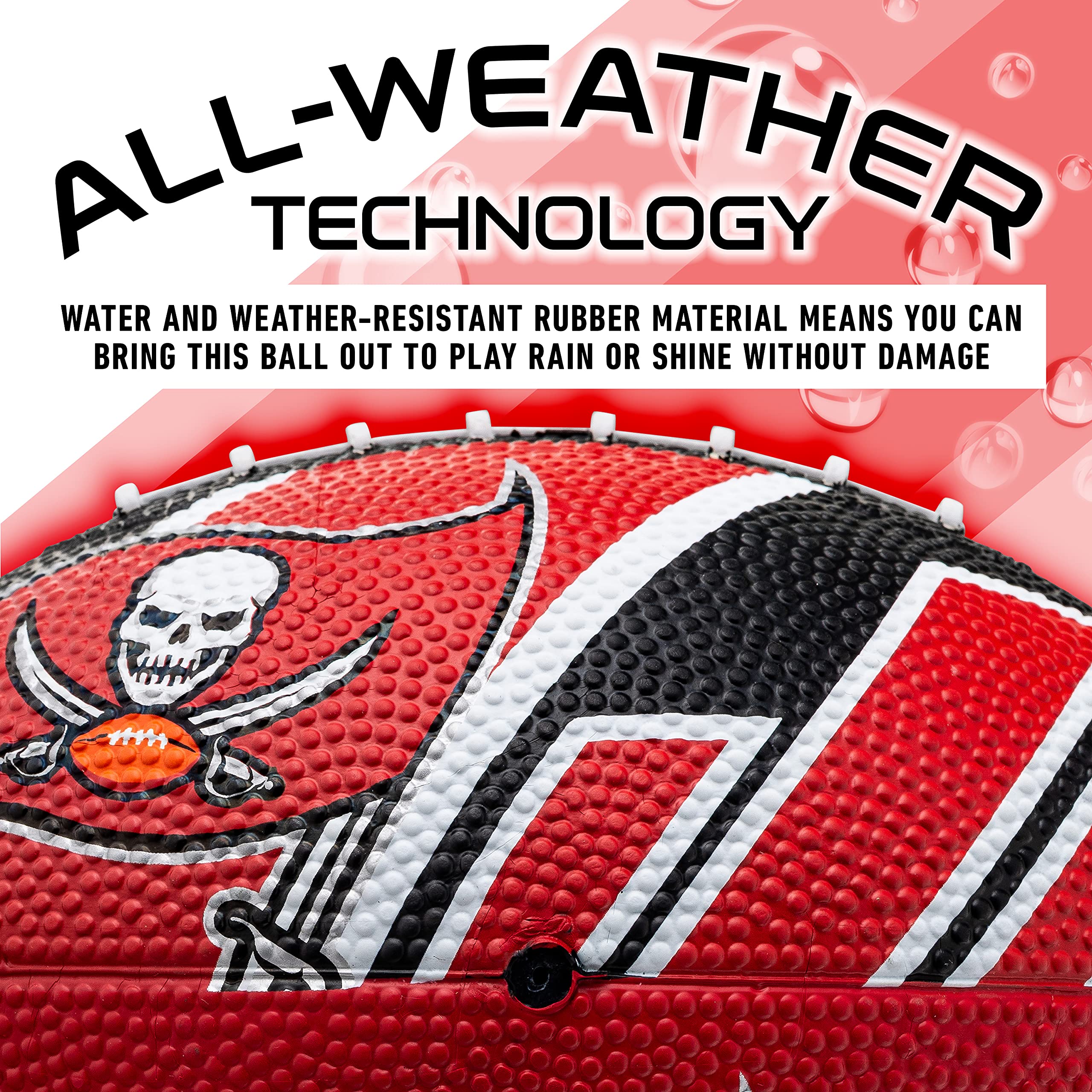 Franklin Sports Nfl Tampa Bay Buccaneers Football - Youth Football - Mini 8.5'' Rubber Ball - Perfect For Kids - Team Logos And