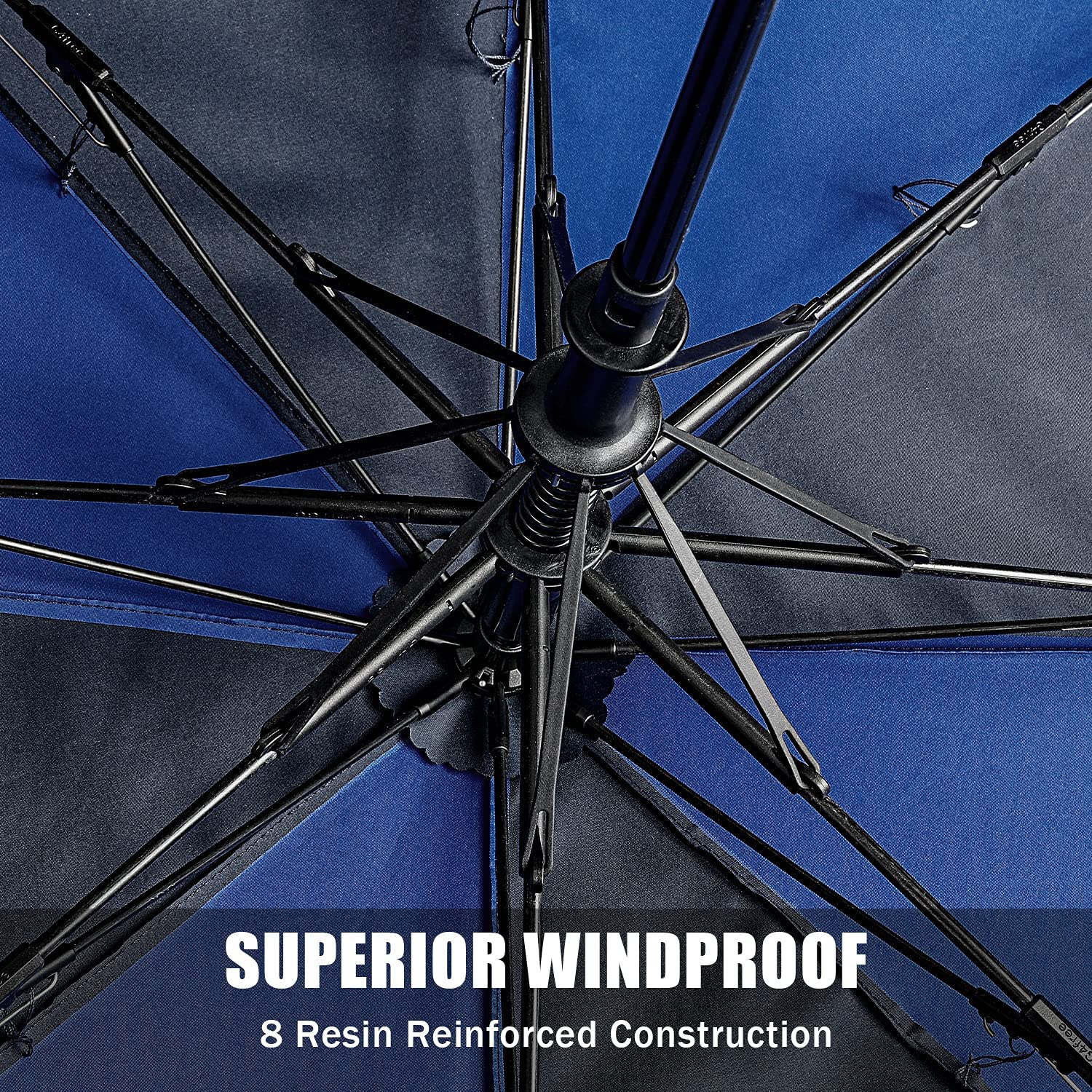 G4Free 62Inch Portable Golf Umbrella Automatic Open Large Oversize Vented Double Canopy Windproof Waterproof Sport Umbrellas(Blu