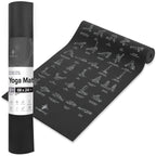 Newme Fitness Yoga Mat For Women And Men - Large, 5Mm Thick, 68 Inch Long, Non Slip Exercise Mats W/ 70 Printed Yoga Poses For P