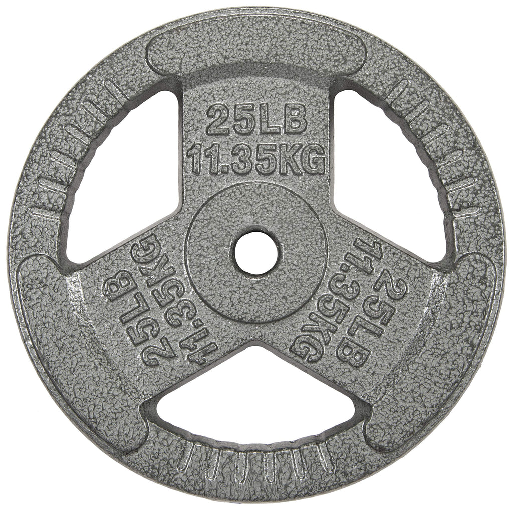 Hulkfit 1-Inch Iron Plate For Strength Training, Weightlifting, Single (25 Pounds), Silver