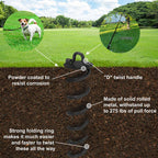 Abccanopy 10'' Spiral Ground Anchor With Dog Tie Out For Anchor Swings Set Down, Tent (Black)