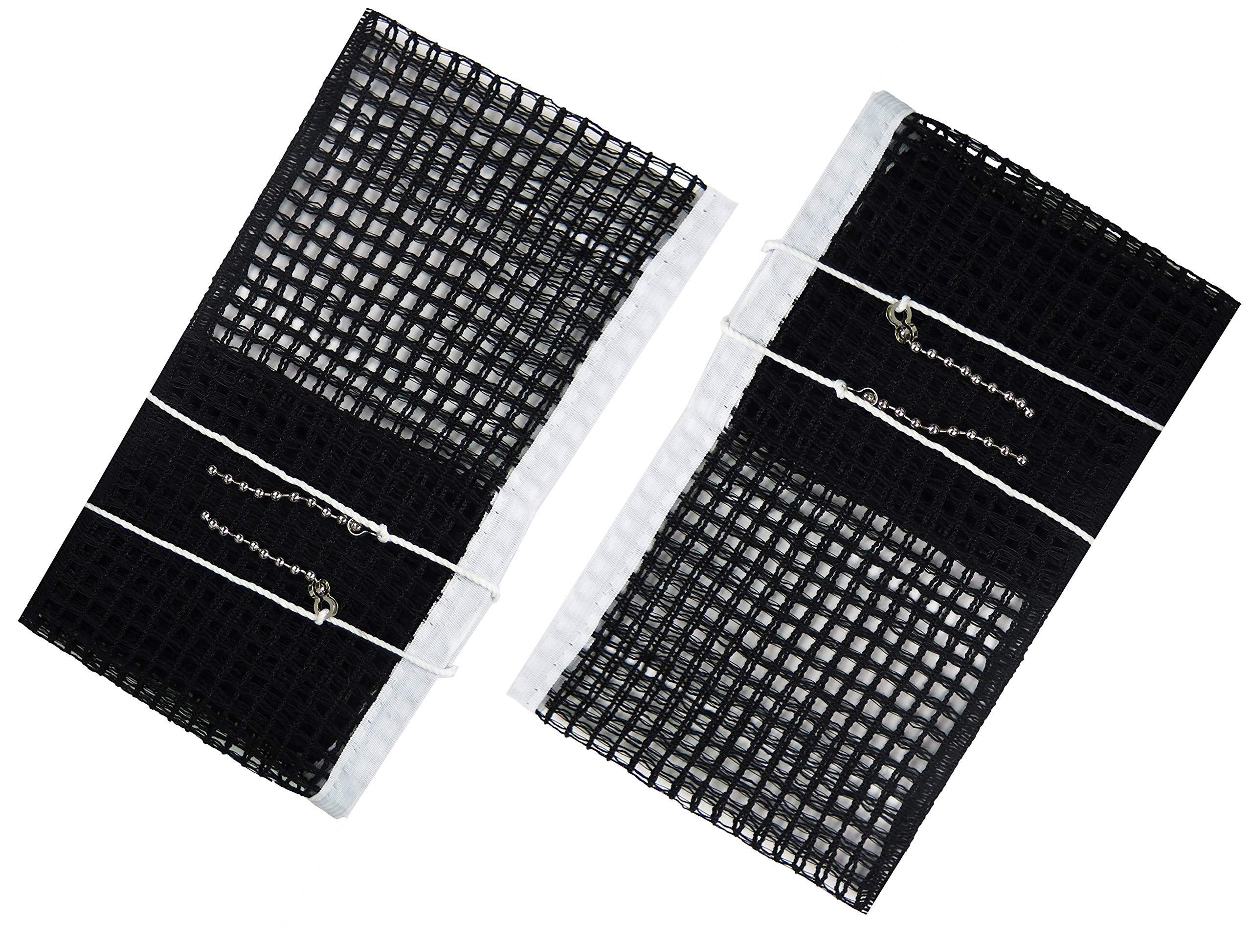 Comesee Ping Pong Nets Replacement, With Chain Tension Table Tennis Nets For Any Table 60 To 72 Inch, 2 Pack Black