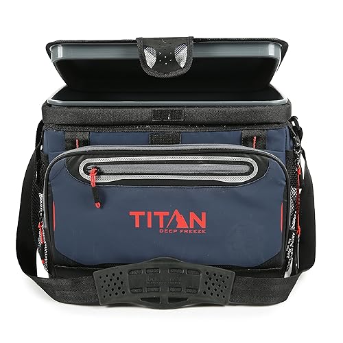 Arctic Zone Titan Deep Freeze Cooler - 30 Can Zipperless Hardbody Cooler - Navy Blue With Deep Freeze Insulation, Hardbody Liner