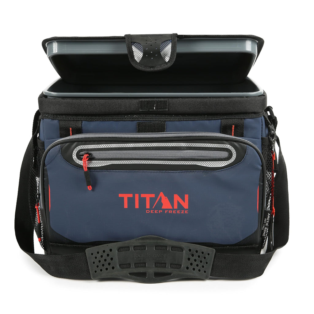 Arctic Zone Titan Deep Freeze Cooler - 30 Can Zipperless Hardbody Cooler - Navy Blue With Deep Freeze Insulation, Hardbody Liner