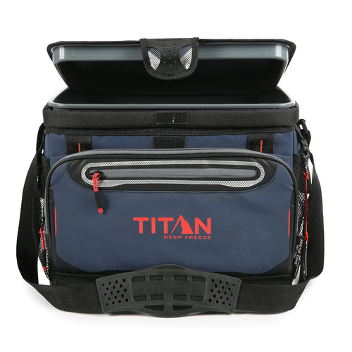 Arctic Zone Titan Deep Freeze Cooler - 30 Can Zipperless Hardbody Cooler - Navy Blue With Deep Freeze Insulation, Hardbody Liner