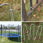 Aagut 12 Inch Trampoline Stakes 6 Pack U Shaped Rebar Ground Anchors Heavy Duty High Winds Galvanized Steel Trampolines Accessor