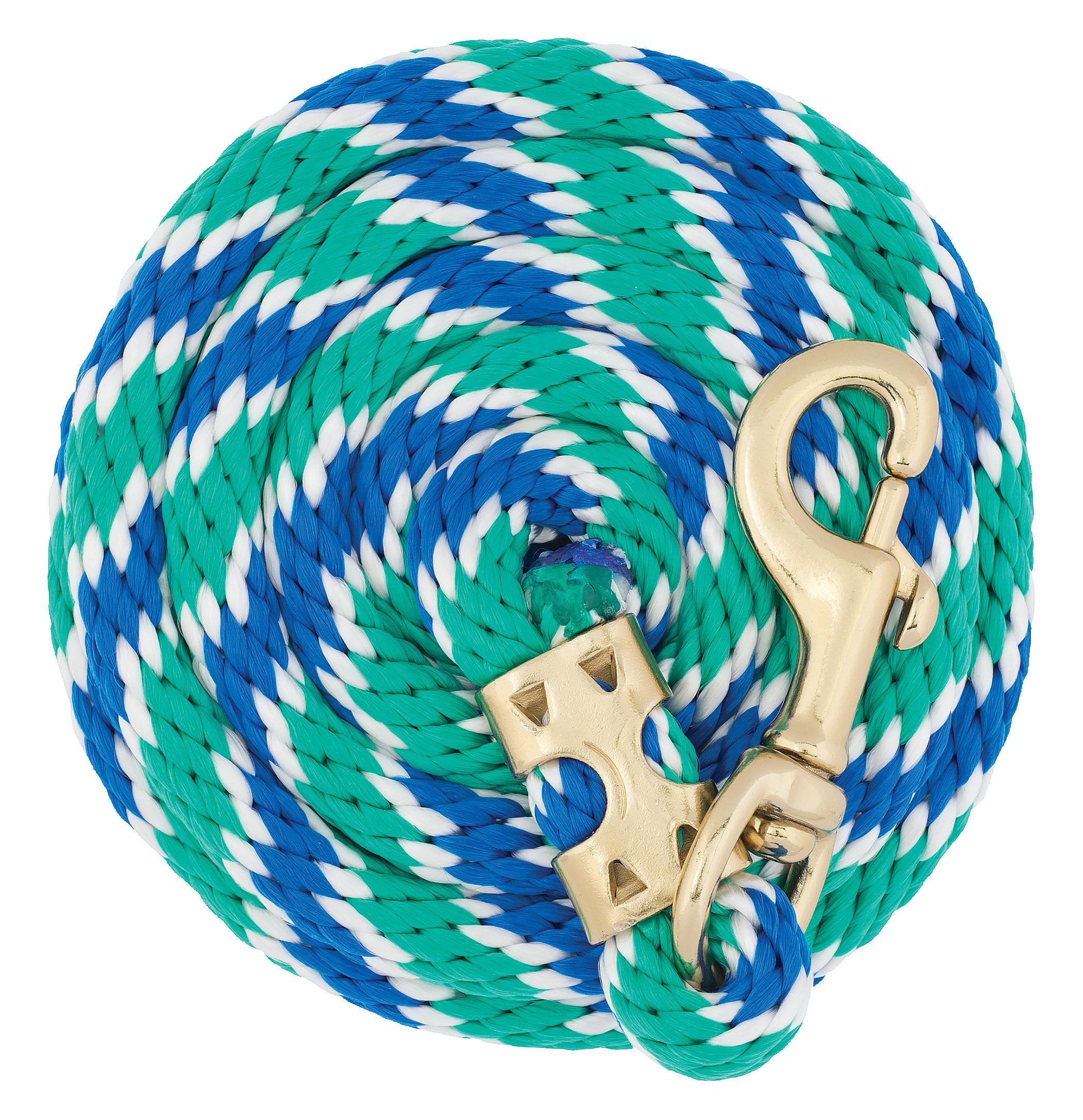 Weaver Leather Poly Value Lead Rope,Blue/White/Green, 5/8 x 8