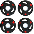 Fitvids Olympic Cast Iron 2-Inch Weight Plate for Strength Training & Weightlifting - Rubber Coate Style - 2.5LB Set of 4 - Blac