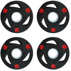 Fitvids Olympic Cast Iron 2-Inch Weight Plate for Strength Training & Weightlifting - Rubber Coate Style - 2.5LB Set of 4 - Blac