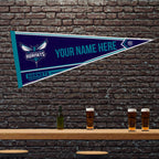 Rico Industries Nba Basketball Charlotte Hornets Personalized - Custom 12'' X 30'' Soft Felt Pennant - Ez To Hang