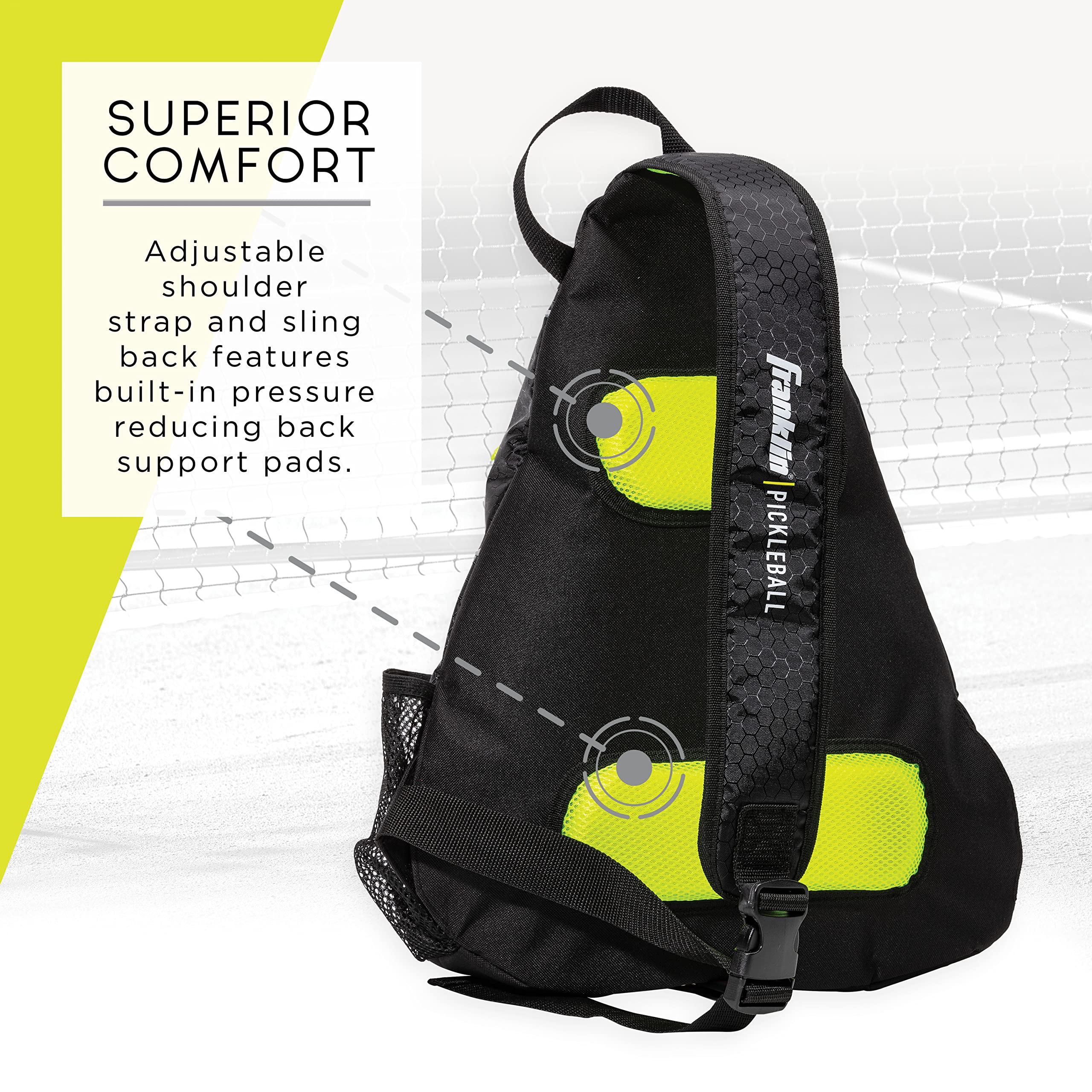 Franklin Sports Pickleball Bags - Pickleball Sling Bag Backpack For Gear + Equipment - Pickleball Bag For Men + Women - Holds Pa
