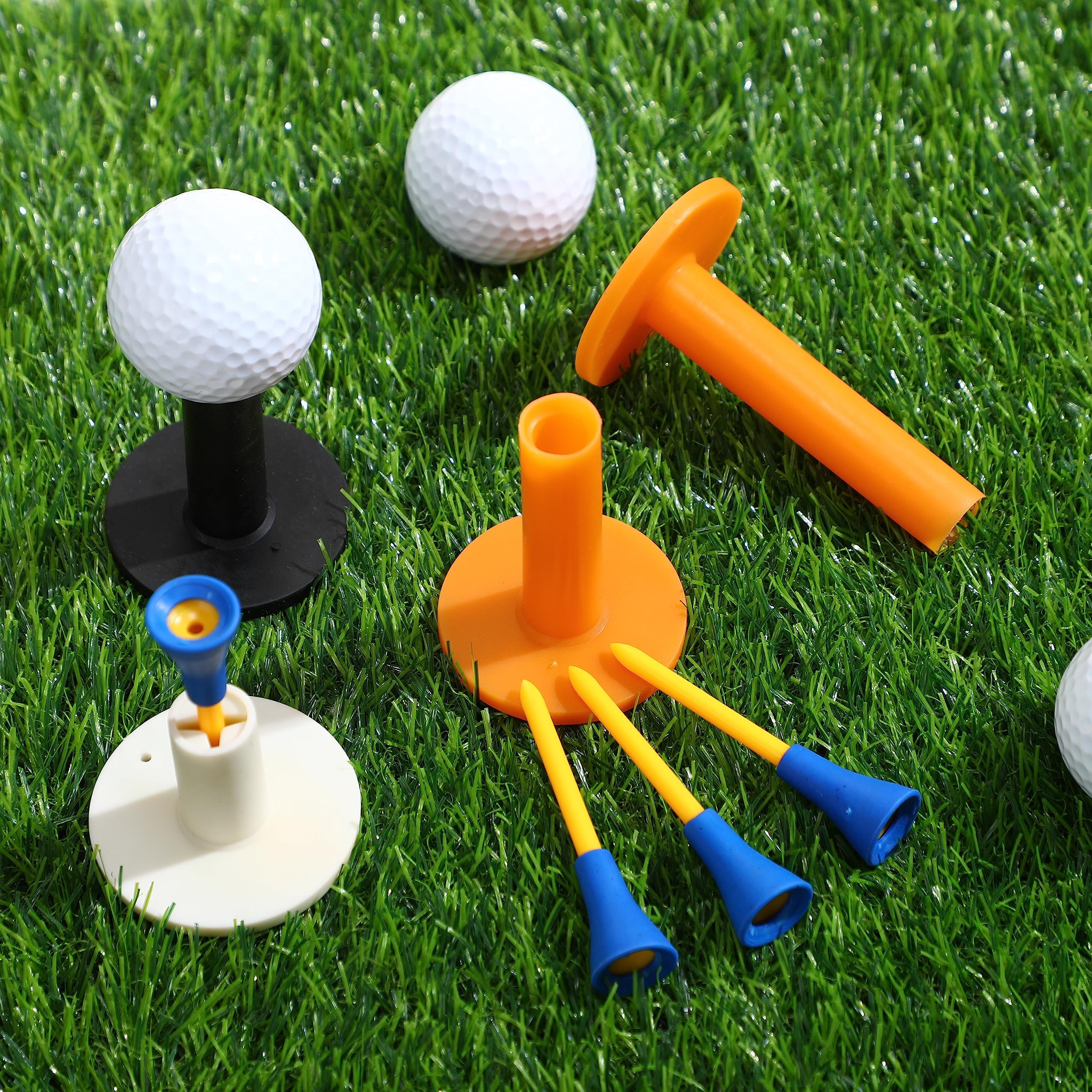 12 Pieces Golf Range Tees Set Rubber Golf Tees For Range Mats Driving Range 6 Pieces For Practice Mat Mixed Size(White, Yellow,
