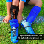 Malaga Soccer Shin Guard with Adjustable Straps-Black/N. Orange - Vizari Sports