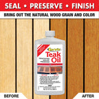 Star Brite Teak Oil - Long Lasting, Penetrating, Sealer & Preserver With Uv Inhibitors - Marine Grade For The Harshest Weather C