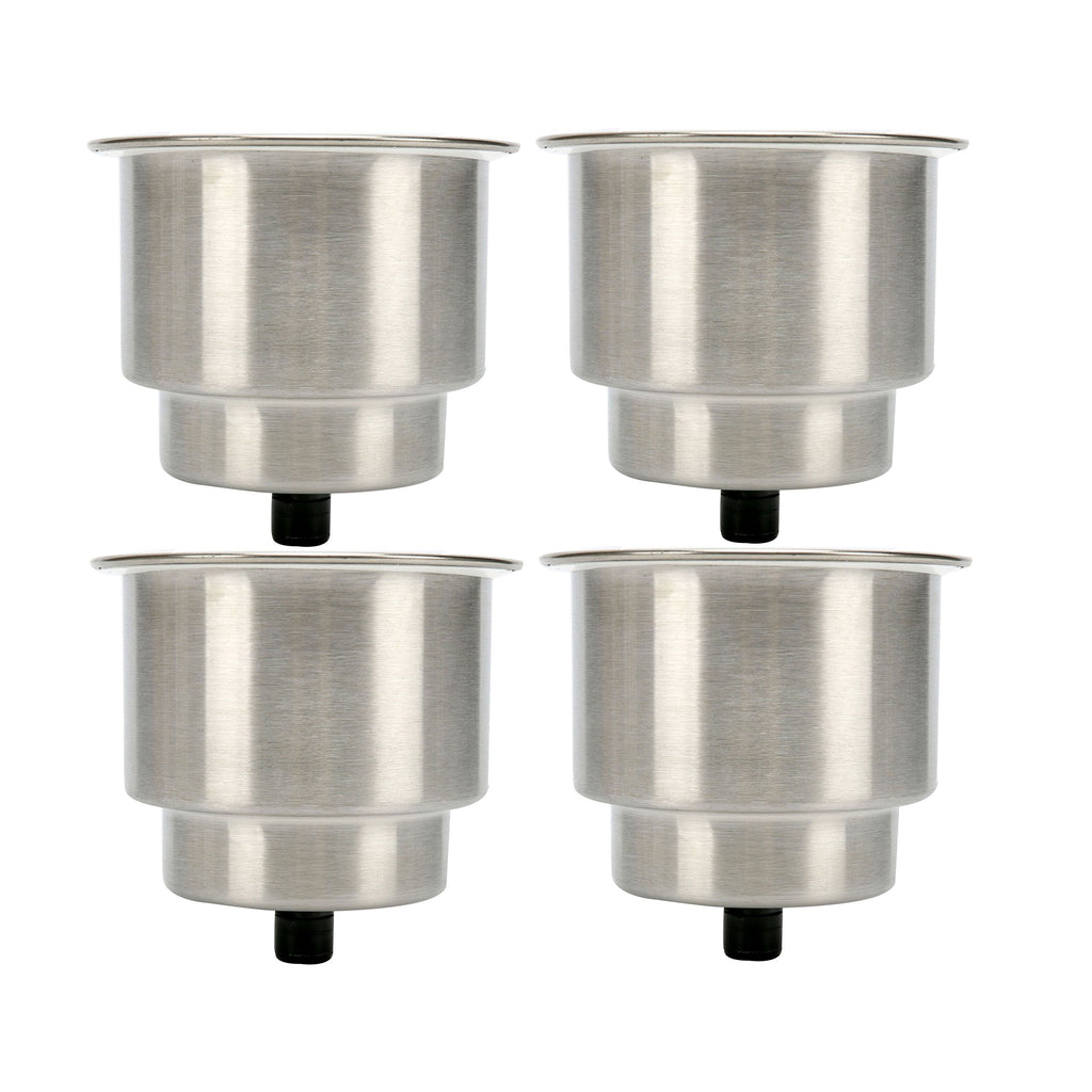 Amarine Made 4Pcs Stainless Steel Cup Drink Holder With Drain For Marine Boat Rv Camper