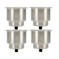 Amarine Made 4Pcs Stainless Steel Cup Drink Holder With Drain For Marine Boat Rv Camper