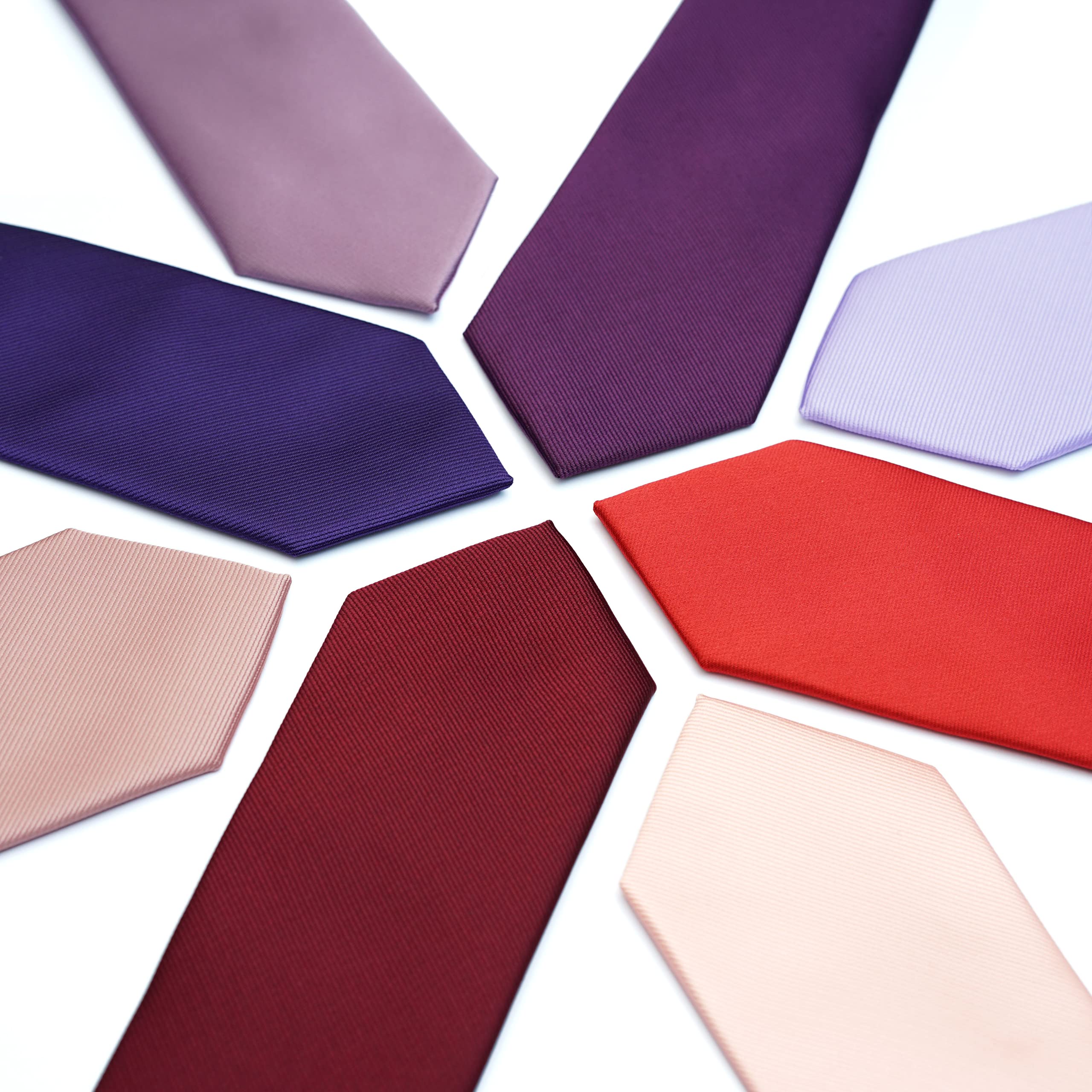 Zenxus Solid Skinny Ties For Men, 25 Inch Slim Lilac Lavender Ties Bulk For Wedding And Activities, 5-Pack