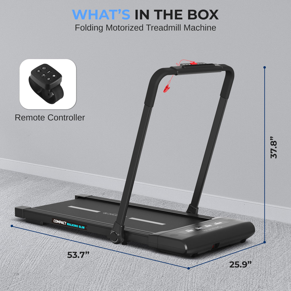 Serenelife Foldable 2 In1 Treadmill & Walking Pad With Remote Control, Speed 7.6 Mph Compact Under Bed, 2.5 Hp, App Support, Eas