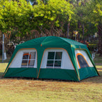 Ktt Extra Large Tent 8-10 Person(B),Family Cabin Tents,2 Rooms,3 Doors And 3 Windows With Mesh,Straight Wall,Waterproof,Double L