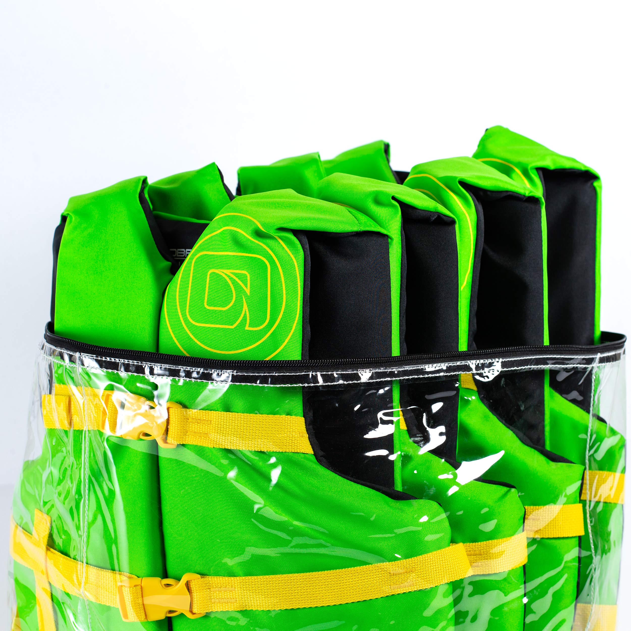 Obrien 4 Pack General Purpose Life Jackets, Green/Yellow