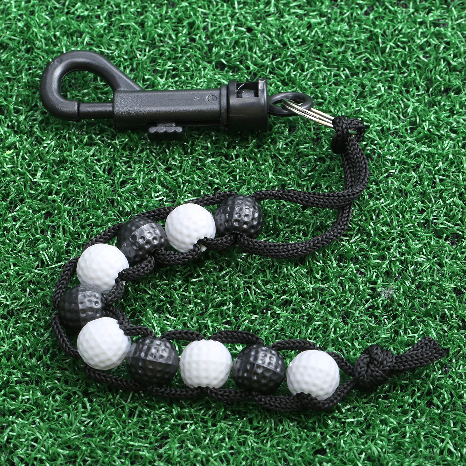 Muxsam 1 Piece Golf Beads Score Counter With Clip (Black), Golf Stroke Score Count Keeper Putting Score Counter For Referee Cadd