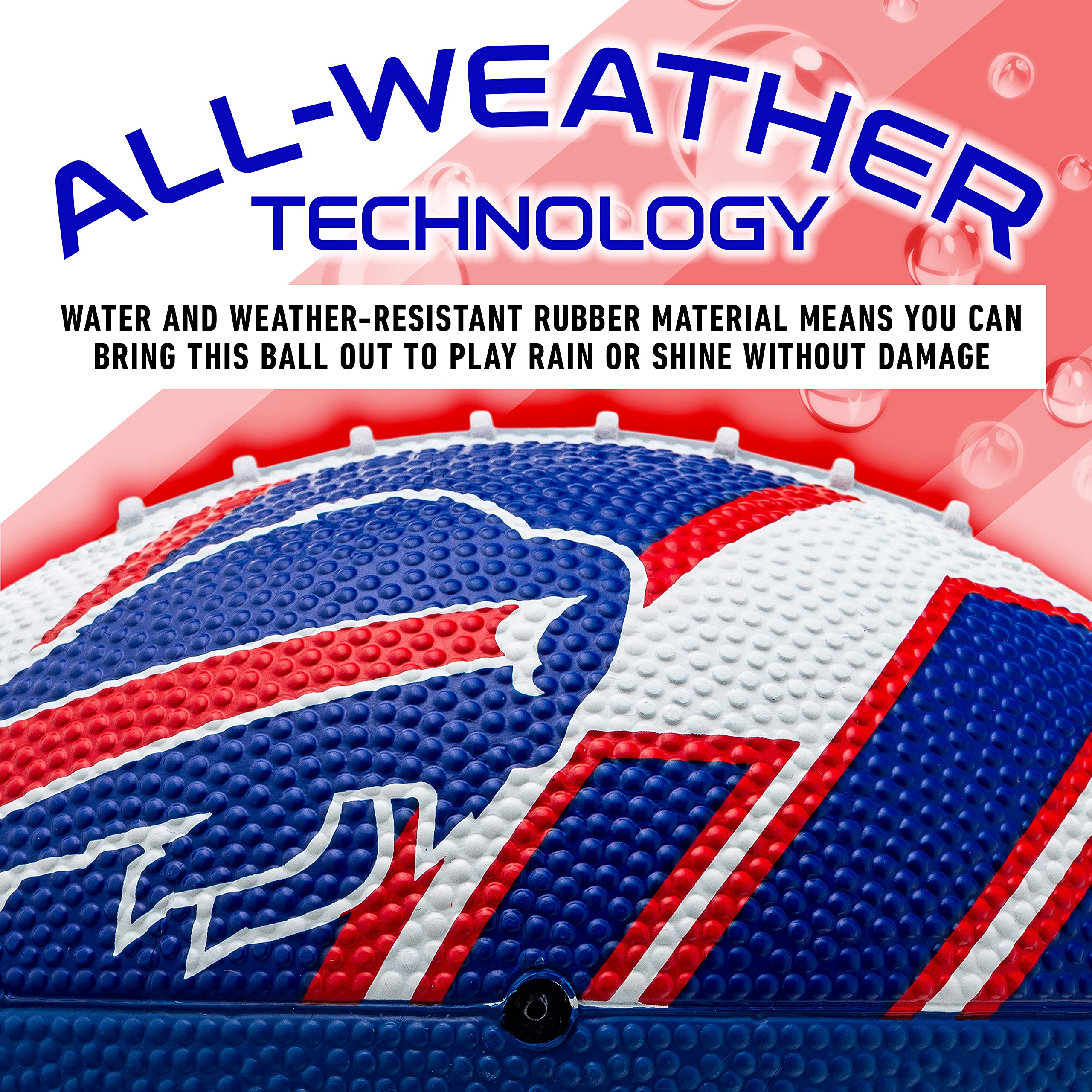 Franklin Sports Nfl Buffalo Bills Football - Youth Football - Mini 8.5'' Rubber Football - Perfect For Kids - Team Logos And Col