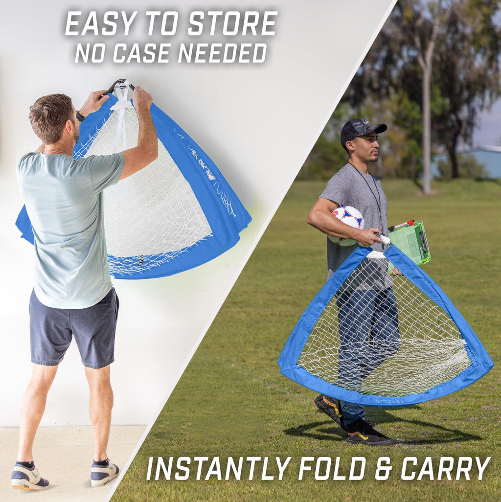 Gosports Team Tone 4 Ft X 3 Ft Portable Soccer Goal For Kids - Pop Up Net For Backyard - Royal Blue