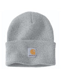 Carhartt Mens Knit Cuffed Beanie, Heather Grey, One Size
