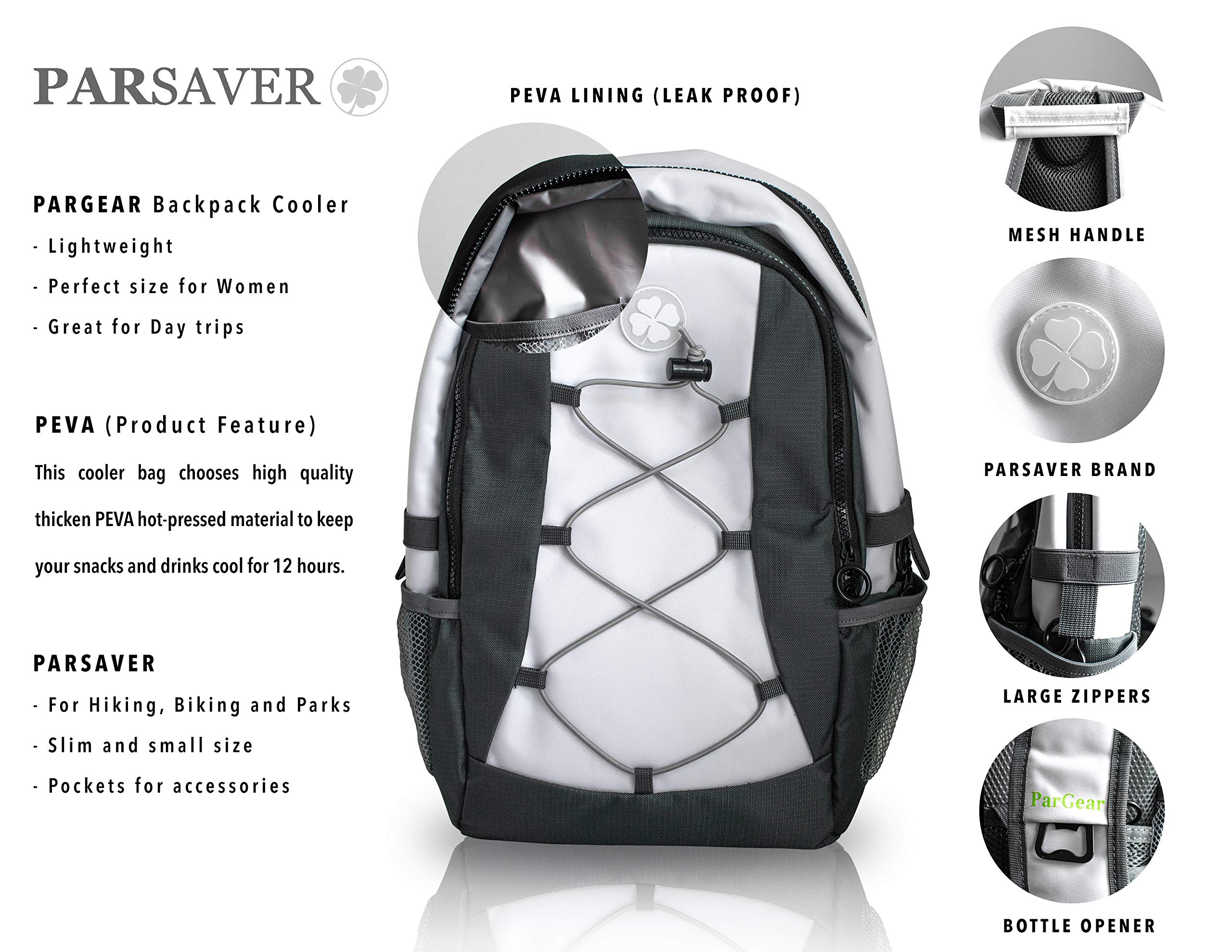 Insulated Soft Backpack Cooler - Backpack For Golfers - Pargear - Cooler For Hiking Soccer Volleyball - Lacrosse - Backpack For