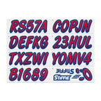 Stiffie Whipline Red/Navy 3 '' Boat & Pwc Registration Decals  Numbers Letters Stickers