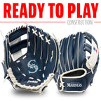 Franklin Sports Mlb Youth Teeball Glove + Foam Ball Set - Kids Seattle Mariners Baseball + Teeball Mitt And Ball - Perfect First