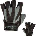 Contraband Black Label 5150 Mens Pro Leather Fingerless Weight Lifting Gloves - Durable Light - Medium Padded Split Leather Gym 