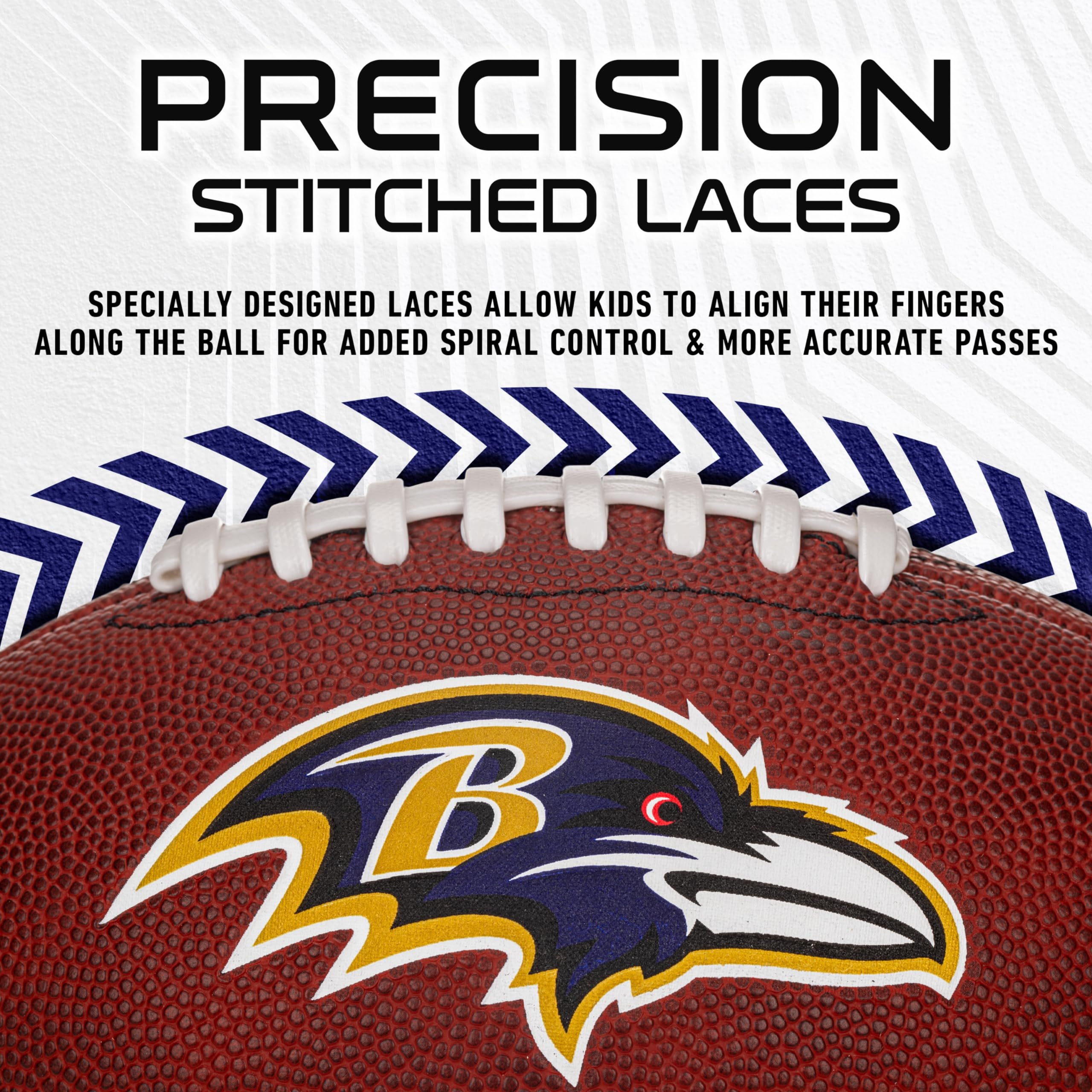 Franklin Sports Nfl Baltimore Ravens Football - Youth Junior Size Football For Kids - Official Nfl Team Logo + Colors Youth Ball