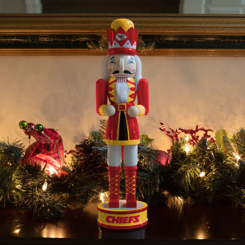 FOCO NFL Kansas City Chiefs Team Logo 14 Holiday NutcrackerTeam Logo 14 Holiday Nutcracker, Version 2, One Size