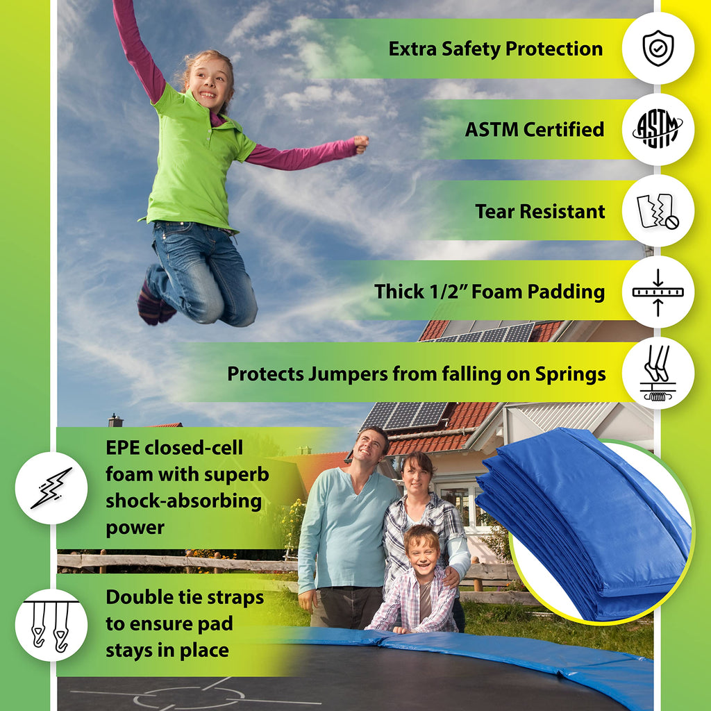 Upper Bounce Machrus Replacement Spring Cover - Safety Pad, Fits Only Brand 8X14 9X15 10X17 Ft Rectangular Trampoline Frames