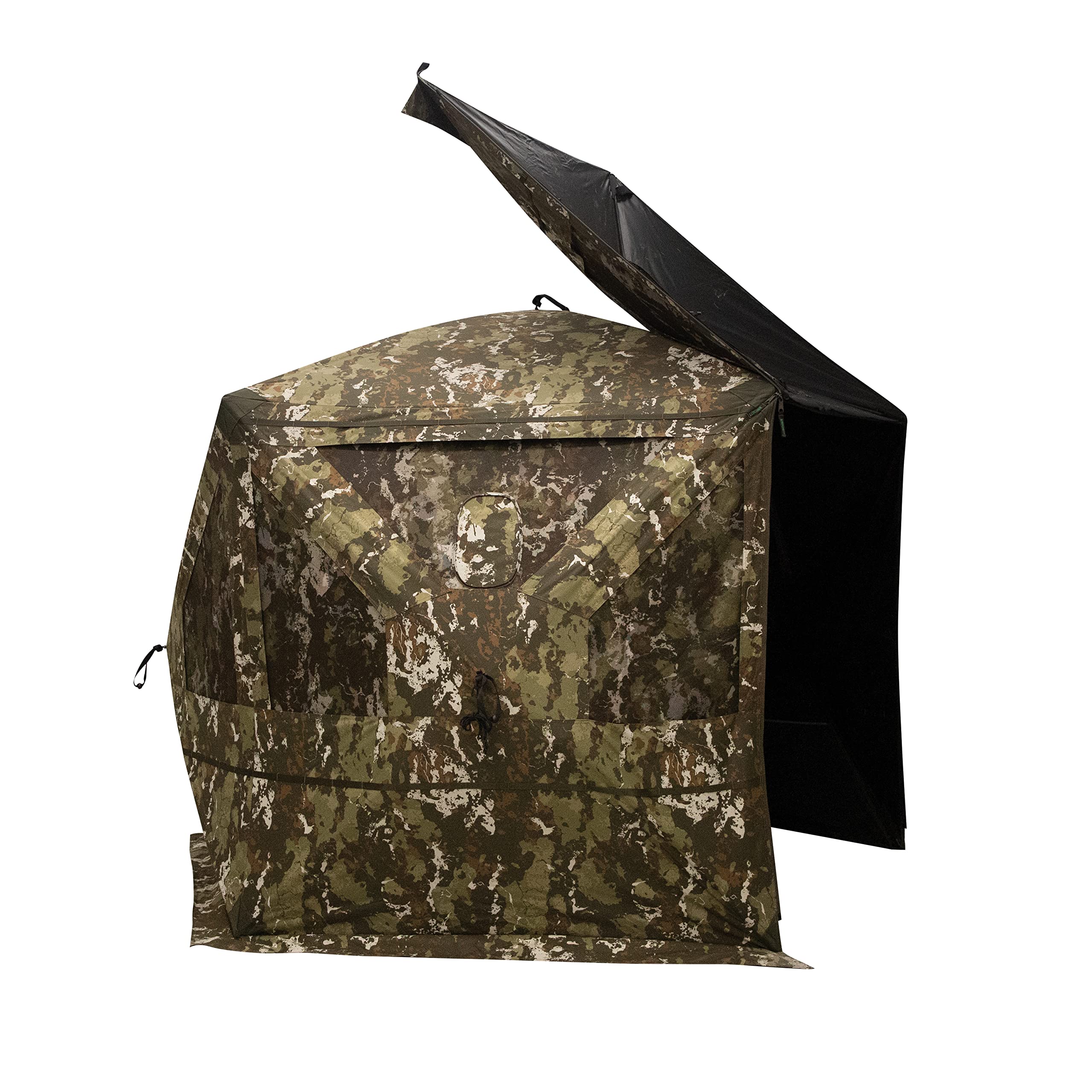 Barronett Blinds Pentagon Heavy-Duty, Portable Hunting Blind, 5-Sided Hub Blind, 600 Denier Fabric, Low Profile Windows, 4-Perso