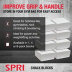 Spri Chalk Block, 2Oz. (8 Pack) For Gymnastics, Rock Climbing, Bouldering, Weight-Lifting,