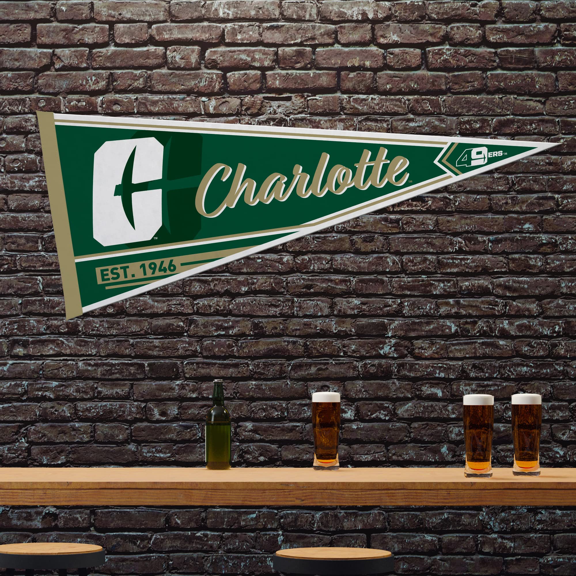 Rico Industries Ncaa North Carolina-Charlotte 49Ers Classic 12'' X 30'' Felt Wall D  Cor Pennant - Great For Home/Bed Room/Man C