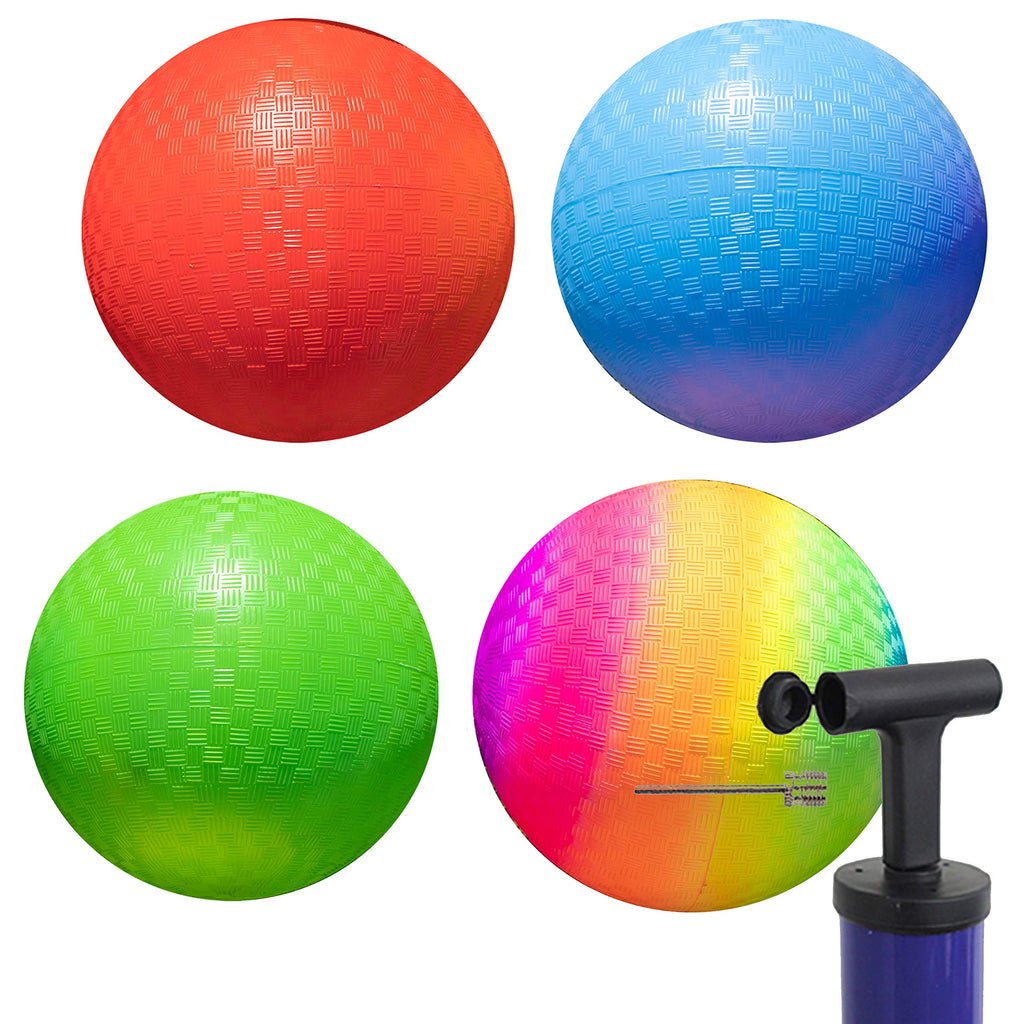 Toysopoly Playground Balls 10 Inch, 4 Variet Kickball For Kids And Adults - Bouncing Dodge Ball, Handball, Square Game For Outdo