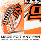 Franklin Sports Oklahoma St. Cowboys Foam Football - Youth Mini Football For Kids - 8.5'' Junior Soft Foam Ball - Spacelace Easy