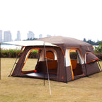 Ktt Extra Large Tent 12 Person,2 Bay-Windows,Family Cabin Tents,14.1'Lx10'Wx6.58'H,2 Rooms And 3 Doors 3 Windows With Mesh,Water