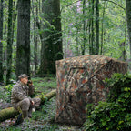 Funhorun Hunting Blind With Floor Mat, 360 Degree See Through Ground Blind With Carrying Bag, 2/3 Person Pop Up Camouflage Tent