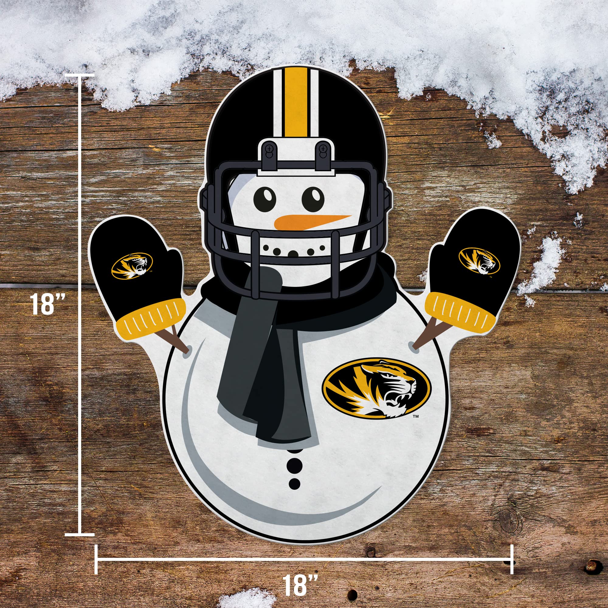 Rico Industries Ncaa Missouri Tigers Snowman Shape Cut Pennant - Home And Living Room D  Cor - Soft Felt Ez To Hang