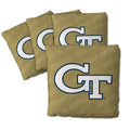 YouTheFan Officially-Licensed NCAA Georgia Tech Yellow Jackets Set of 4 Cornhole Bags - All Weather Regulation 6    x 6    Size 