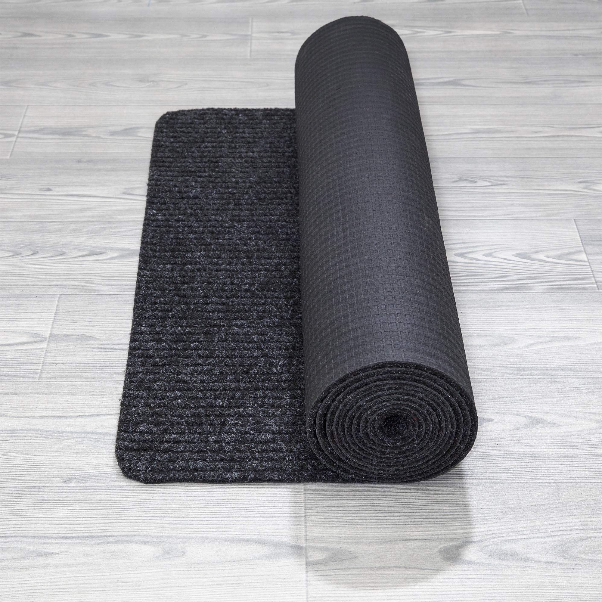 Scrape Rib Solid Design Non-Slip Rubberback 3X12 Indooroutdoor Waterproof Runner Rug For Hallway, Kitchen, Living Room, Garage,