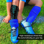Malaga Soccer Shin Guard with Adjustable Straps-Black/Teal - Vizari Sports