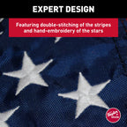 Taylor Made Sewn American Flag for Boats, 24 x 36, Marine-Grade Nylon, Fade Resistant, Brass Grommets, Embroidered Stars and Str