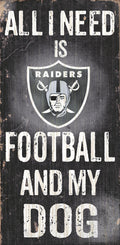 Fan Creations Oakland Raiders Wood Sign - Football and Dog 6x12