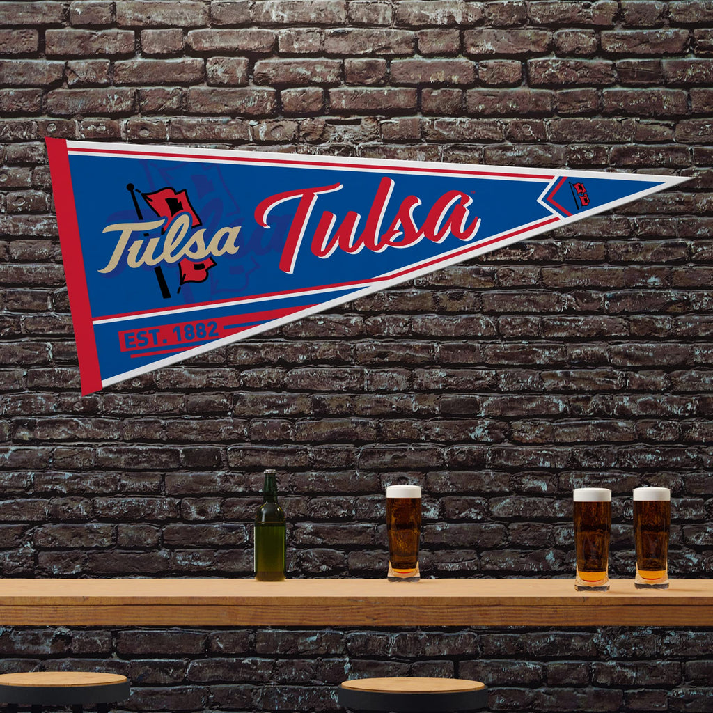 Rico Industries Ncaa Tulsa Golden Hurricane Classic 12'' X 30'' Felt Wall D  Cor Pennant - Great For Home/Bed Room/Man Cave D  C